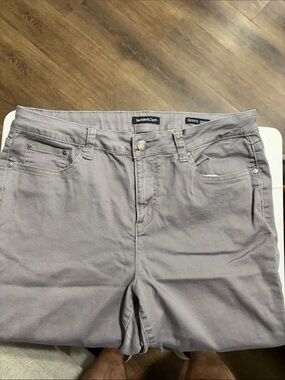 Mauve Gray Slim Stretch Pants Skinny Ankle